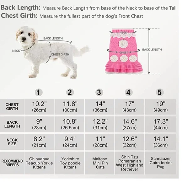 NWT Dog Cat pet outfit Sweater Dress Cable Knitwear Size 2 - Picture 5 of 8